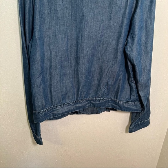 Nine West Jeans Chambray Moto Jacket Asymmetric Zip L - Picture 8 of 11